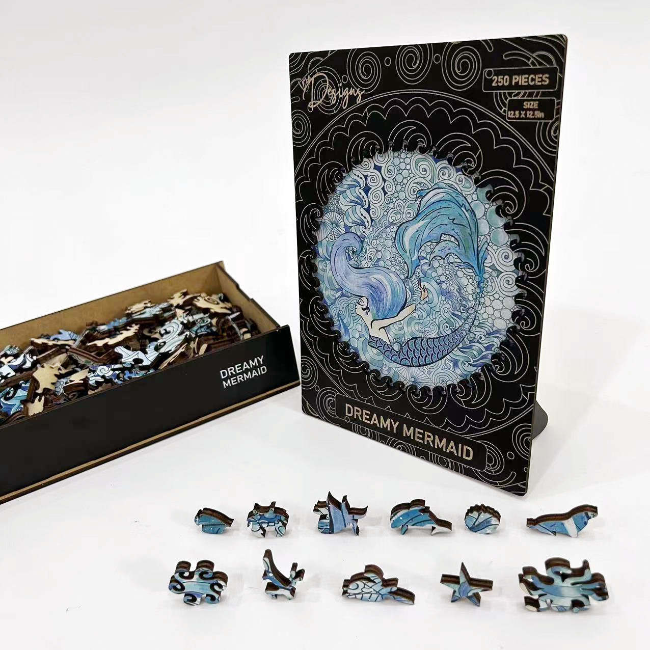 Dreamy Mermaid Wooden Jigsaw Puzzle for Adults, 250 Pieces